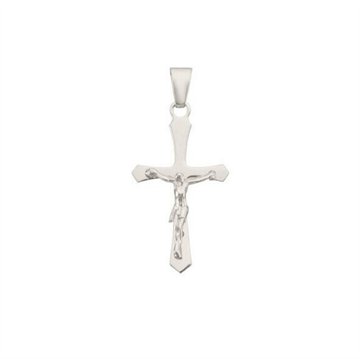 BNH - Lille Blank Kors med Jesus Sølv 13x20mm